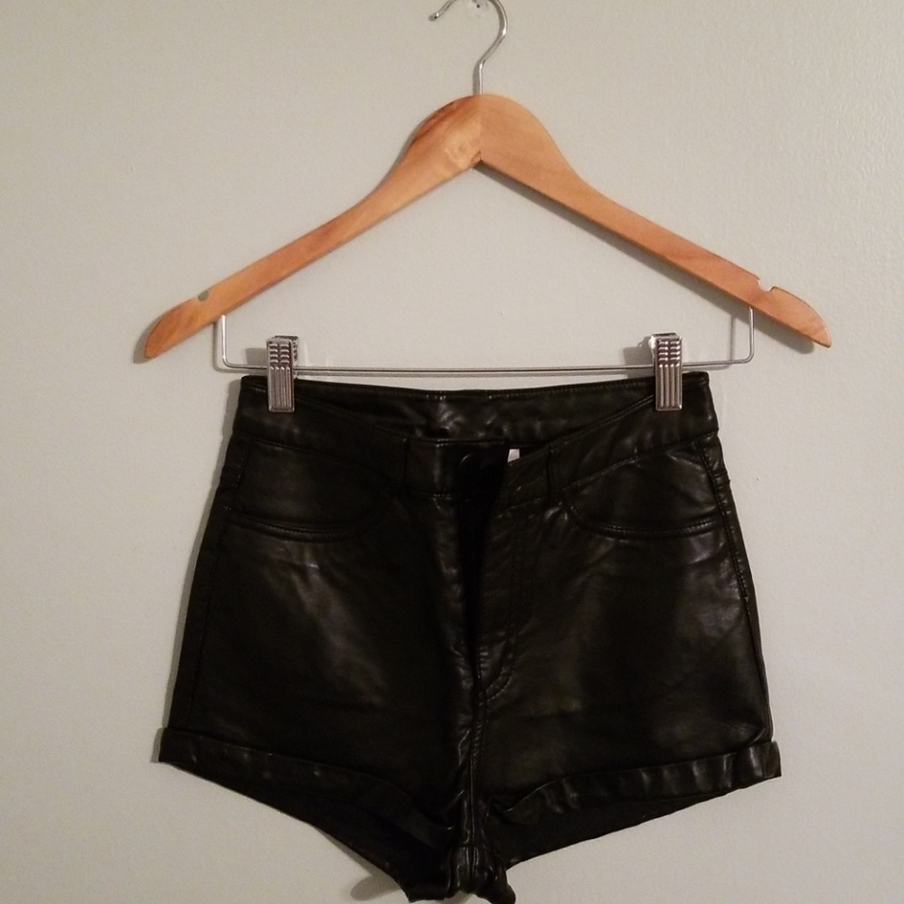 Leather shorts